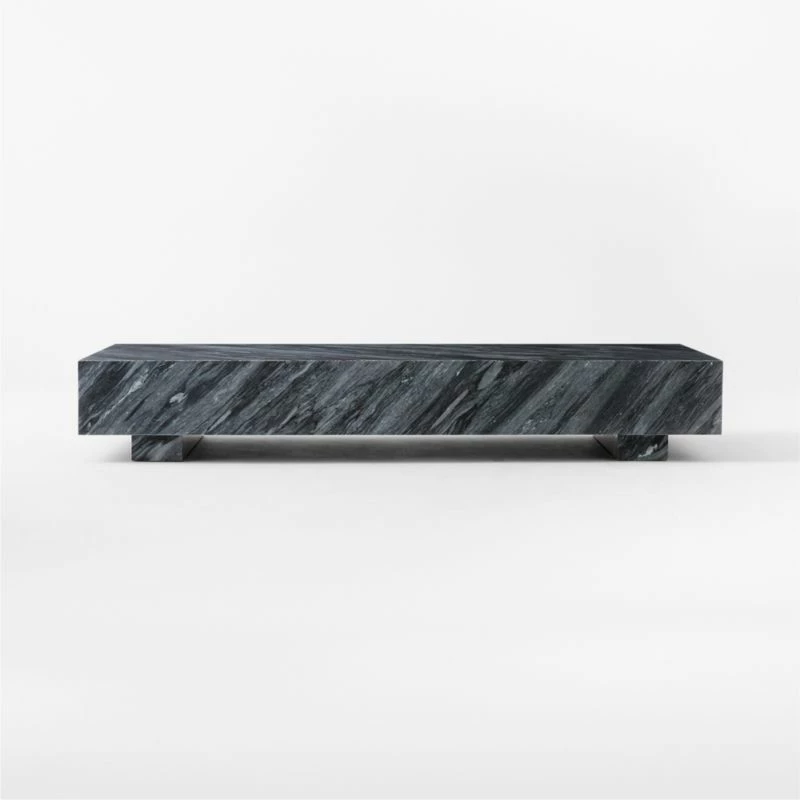 Enyo Rectangular Grey Marble Coffee Table - Modern Living Room Furniture - Image 2