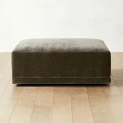 Faible Grey Performance Velvet Ottoman - Stylish Living Room Furniture