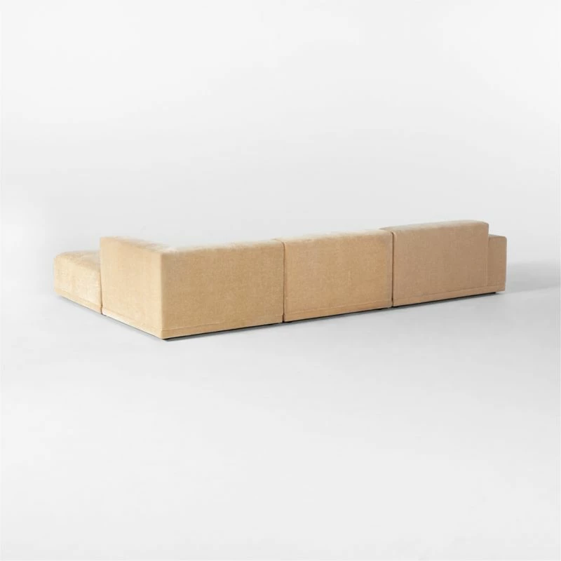 Faible 4-Piece Wheat Performance Velvet Sectional Sofa With Left Arm - Modern Living Room Furniture - Image 5