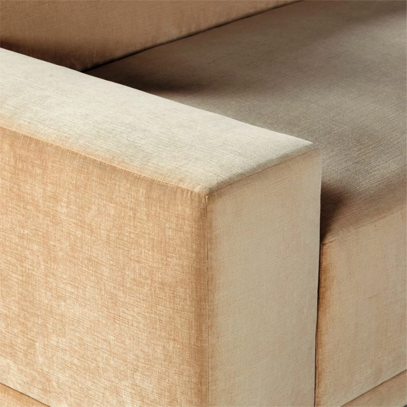 Faible 4-Piece Wheat Performance Velvet Sectional Sofa With Left Arm - Modern Living Room Furniture - Image 6