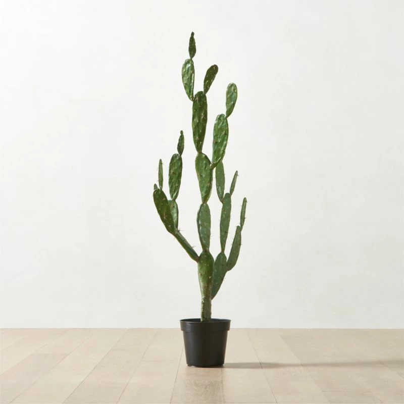 Faux Potted Cactus Plant 4'9'' - Realistic Home Decor for Modern Spaces