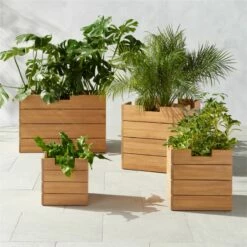 Ferrat Teak Outdoor Planters - Premium Home Accessories for Gardens & Patios
