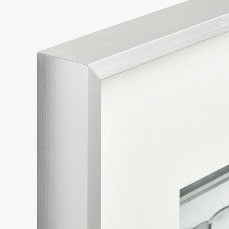 Gallery Brushed Silver Picture Frame with White Mat 8"x10" - Elegant Wall Decor - Image 3