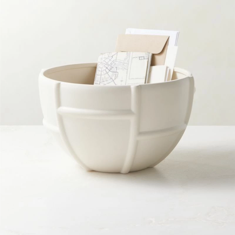 Grille White Decorative Bowl Small - Elegant Home Accessory - Image 3