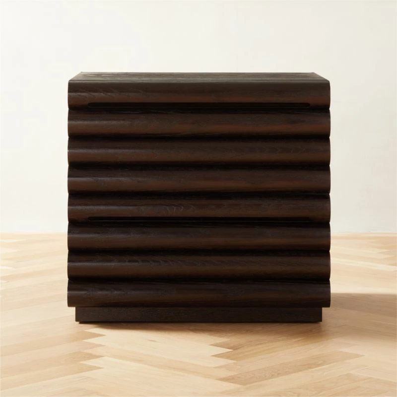 Hark Hi-Gloss Oak Wood 2-Drawer File Cabinet - Stylish Office Storage Solution