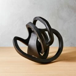Infinity Black Knot Sculpture - Modern Home Accessory