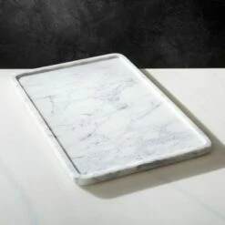 Elegant Rectangular Marble Serving Tray - Stylish Home Accessory
