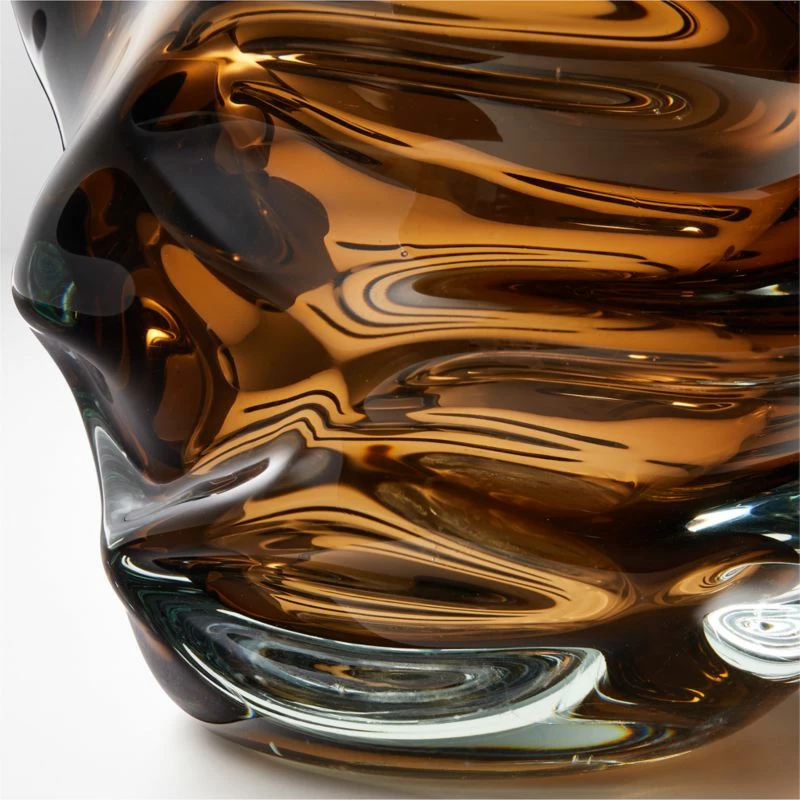 Jacqueline Brown Handblown Glass Vase - Elegant Home Accessory - Image 3