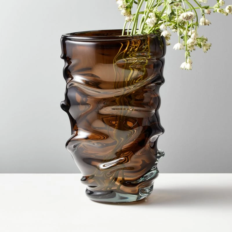 Jacqueline Brown Handblown Glass Vase - Elegant Home Accessory - Image 2