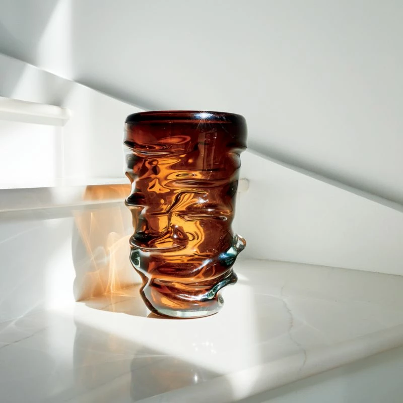 Jacqueline Brown Handblown Glass Vase - Elegant Home Accessory - Image 9