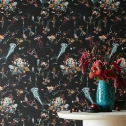 Jellyfish Black Wallpaper - Premium Wall Decor for Modern Interiors