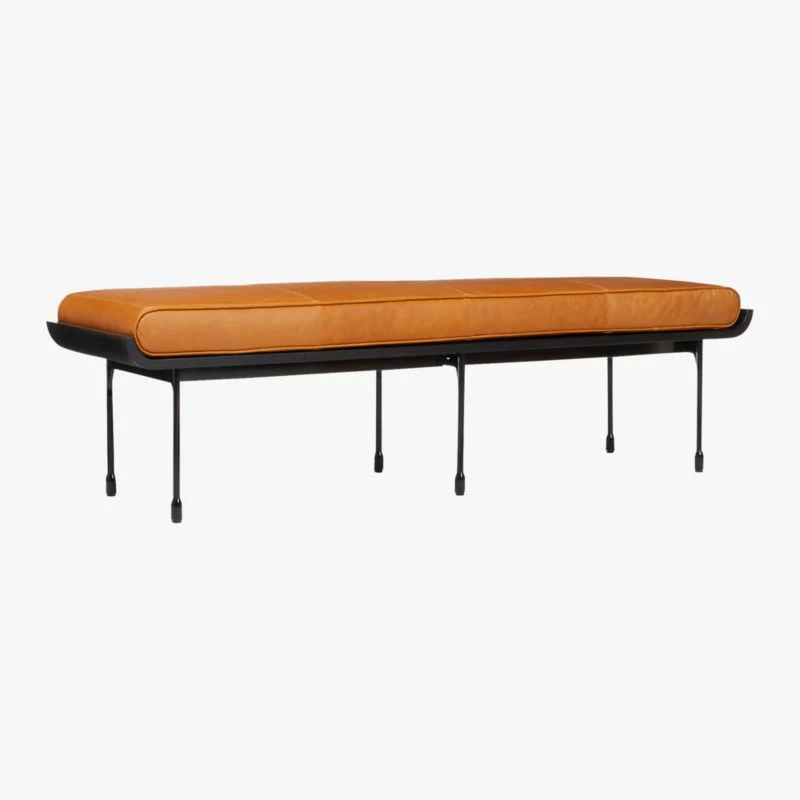 Juneau Leather and Metal Bench - Stylish Living Room Furniture - Image 4