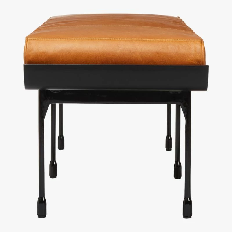 Juneau Leather and Metal Bench - Stylish Living Room Furniture - Image 5