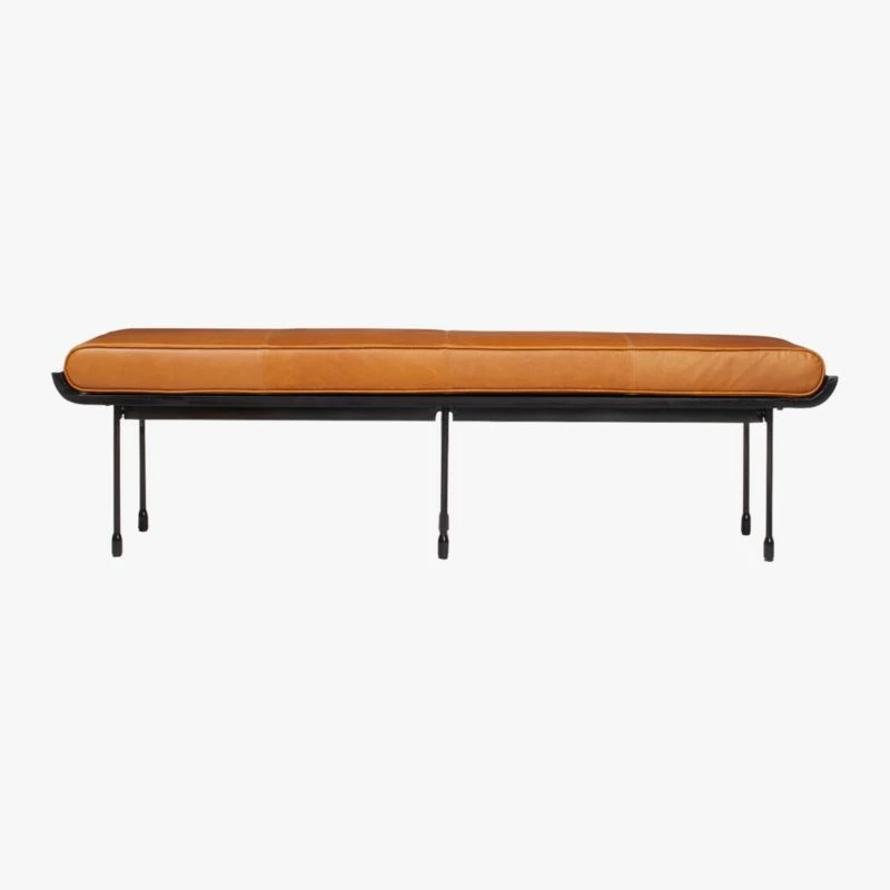 Juneau Leather and Metal Bench - Stylish Living Room Furniture - Image 3