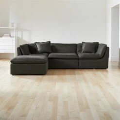 Turn 4-Piece L-Shaped Charcoal Black Sectional Sofa - Modern Living Room Furniture