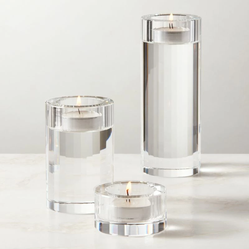 Lena Crystal Tealight Candle Holders Set Of 3 - Elegant Home Accessories - Image 2