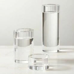 Lena Crystal Tealight Candle Holders Set Of 3 - Elegant Home Accessories