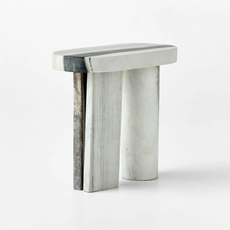 Livello White Marble Side Table - Elegant Living Room Furniture - Image 7