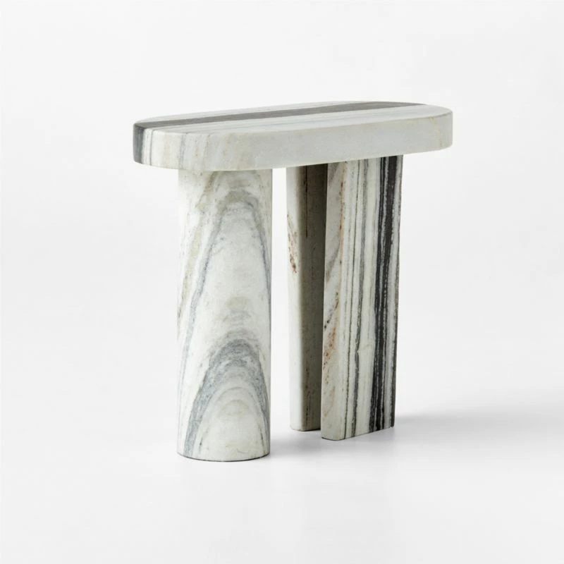Livello White Marble Side Table - Elegant Living Room Furniture - Image 5