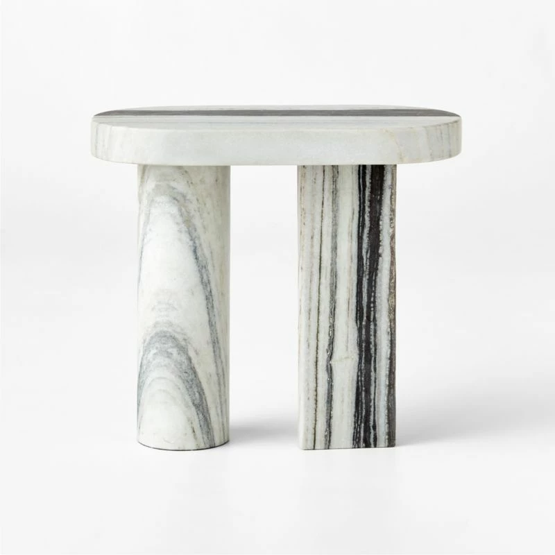 Livello White Marble Side Table - Elegant Living Room Furniture - Image 4