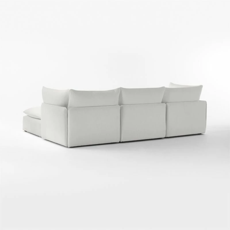 Lumin 4-Piece Modular Snow White Performance Fabric Sectional Sofa - Modern Living Room Furniture - Image 6