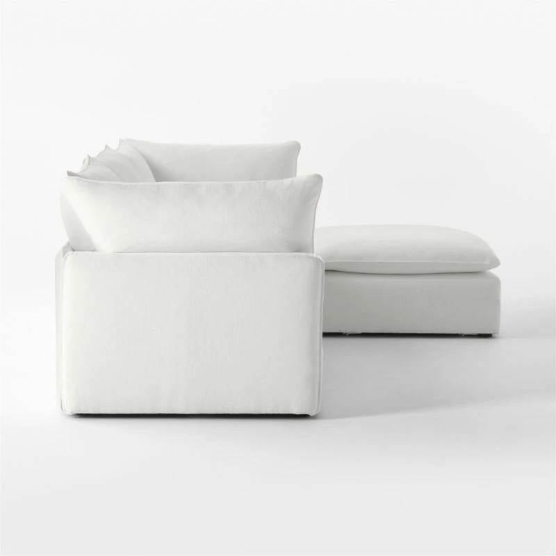 Lumin 4-Piece Modular Snow White Performance Fabric Sectional Sofa - Modern Living Room Furniture - Image 5