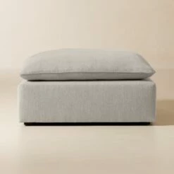 Lumin Grey Performance Fabric Ottoman - Stylish & Durable Living Room Furniture