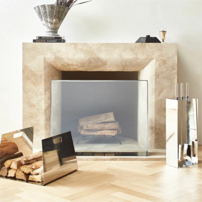 Maddox Polished Nickel Log Holder - Stylish Home Accessory for Fireplaces - Image 4