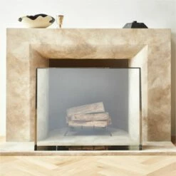 Maddox Polished Stainless Steel Fireplace Screen - Elegant Home Accessory