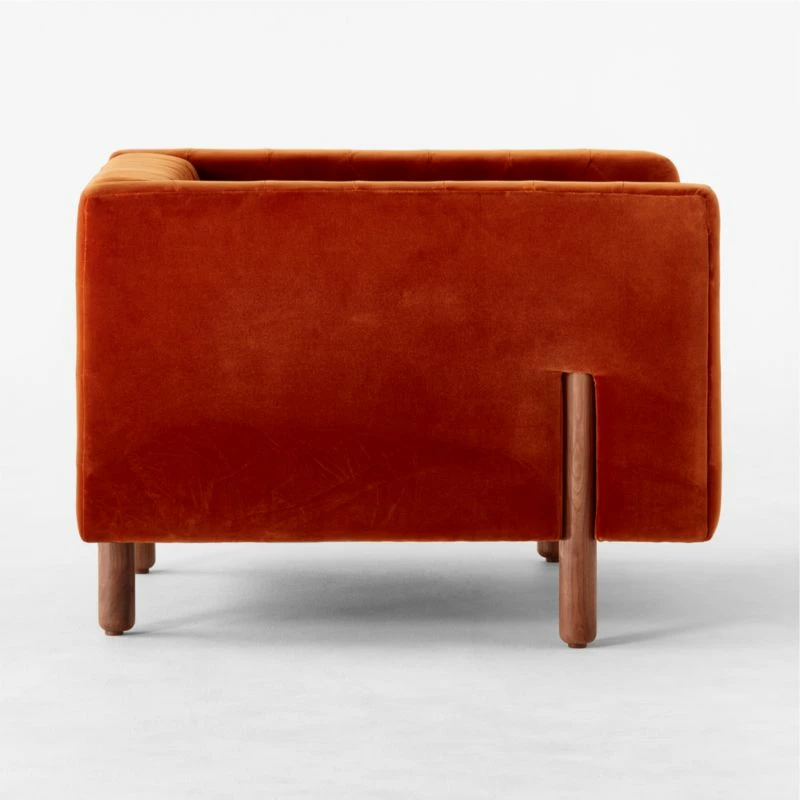Marconi Tufted Rust Velvet Accent Chair - Elegant Living Room Furniture - Image 5