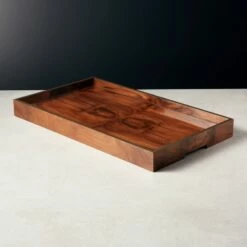 Marq Rectangular Burl Wood Tray - Stylish Home Accessory