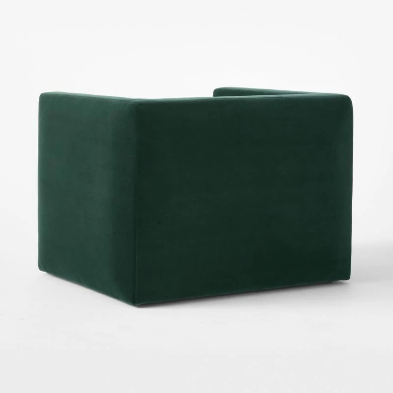 Matra Deep Teal Velvet Lounge Chair - Modern Living Room Furniture - Image 7