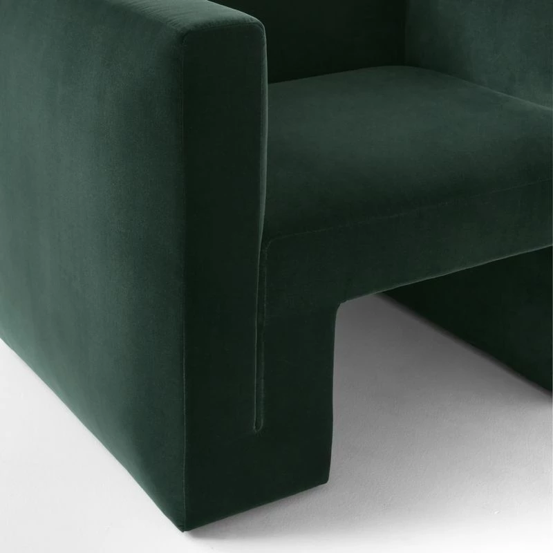 Matra Deep Teal Velvet Lounge Chair - Modern Living Room Furniture - Image 8