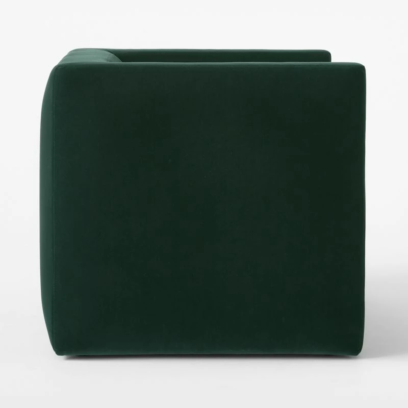 Matra Deep Teal Velvet Lounge Chair - Modern Living Room Furniture - Image 6