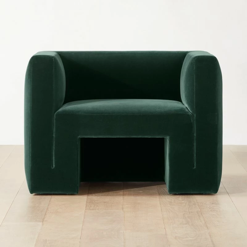 Matra Deep Teal Velvet Lounge Chair - Modern Living Room Furniture