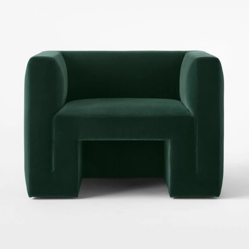 Matra Deep Teal Velvet Lounge Chair - Modern Living Room Furniture - Image 4