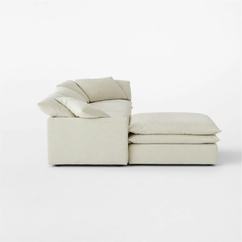 Mattea 4-Piece Neutral Performance Linen Sectional Sofa with Left-Arm - Modern Living Room Furniture - Image 5