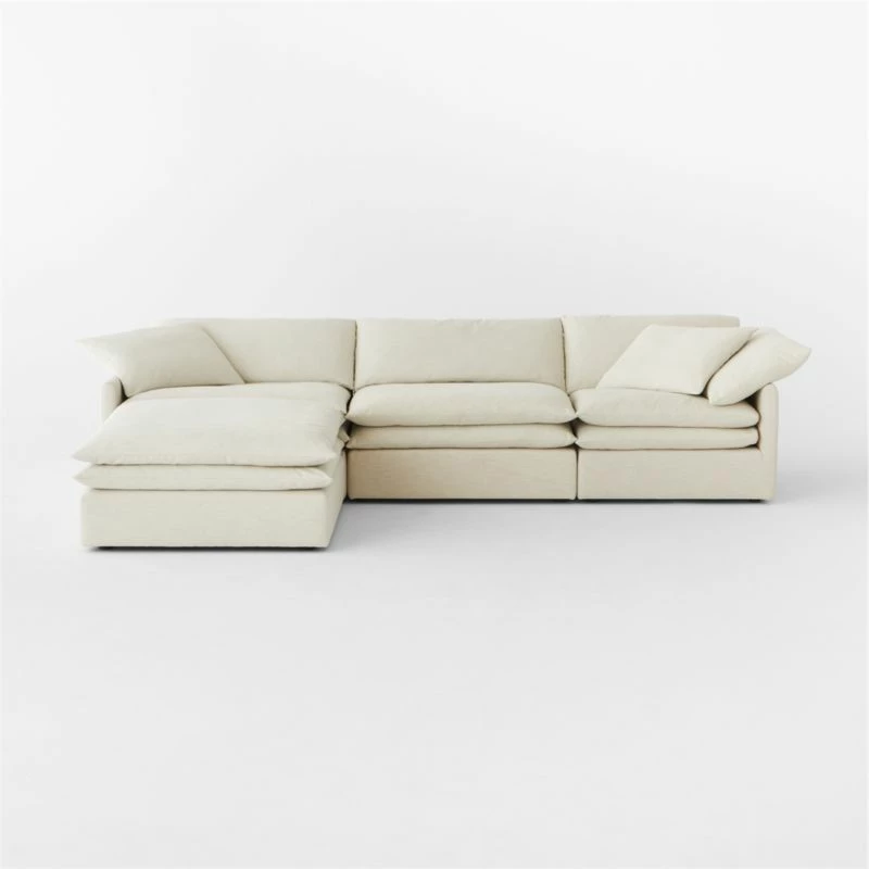 Mattea 4-Piece Neutral Performance Linen Sectional Sofa with Left-Arm - Modern Living Room Furniture - Image 3