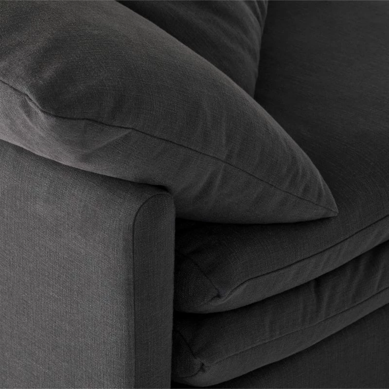 Mattea 4-Piece Charcoal Black Performance Linen Sectional Sofa With Left-Arm - Modern Living Room Furniture - Image 6