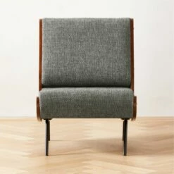 Meda Grey Wool Armless Lounge Chair - Modern Living Room Furniture