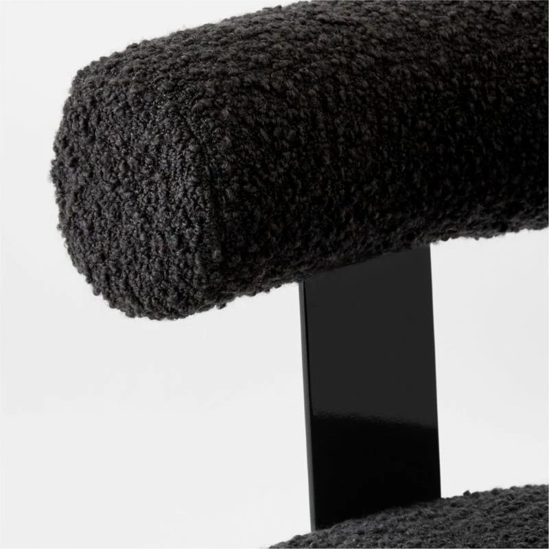 Mezza Charcoal Grey Boucle Office Chair - Ergonomic & Stylish - Image 6