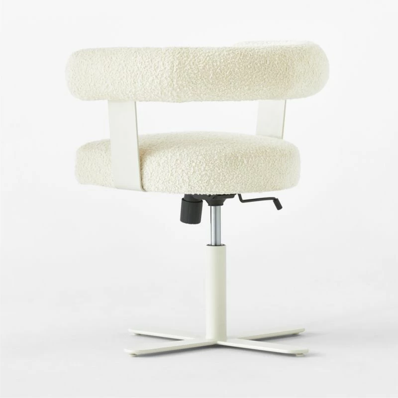 Mezza Ivory Boucle Office Chair - Ergonomic & Stylish Office Furniture - Image 5