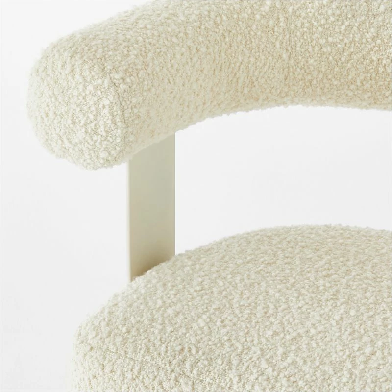 Mezza Ivory Boucle Office Chair - Ergonomic & Stylish Office Furniture - Image 6