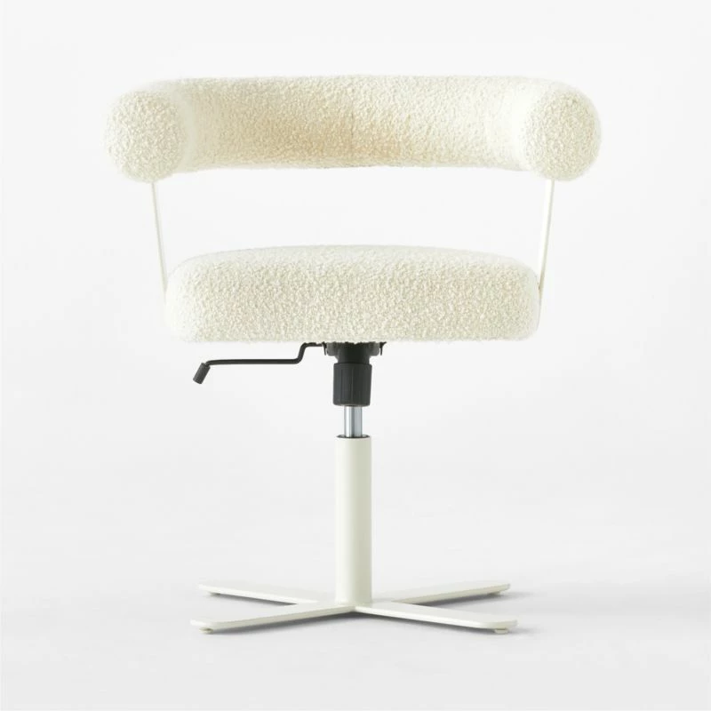 Mezza Ivory Boucle Office Chair - Ergonomic & Stylish Office Furniture - Image 2