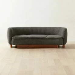 Muir Grey Woven Curved Sofa - Modern Living Room Furniture