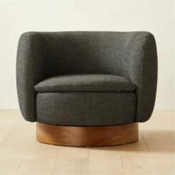 Muir Grey Woven Swivel Chair - Modern Living Room Furniture