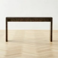 Niche Charcoal Brown Burl Wood Console Table 54" - Elegant Living Room Furniture