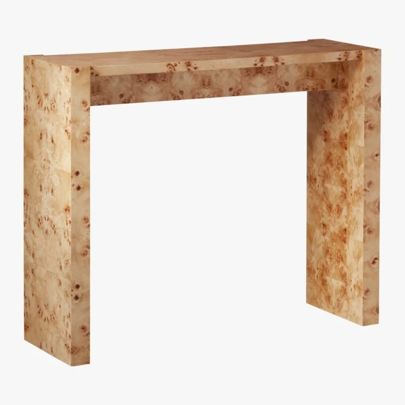 Niche Neutral Burl Wood Console Table 34" - Modern Living Room Furniture - Image 4