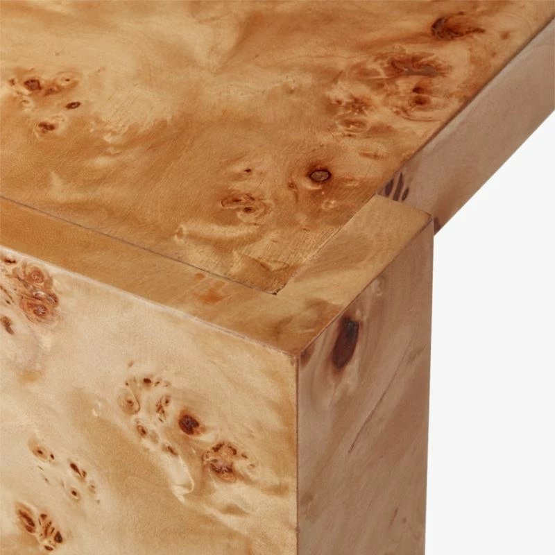 Niche Neutral Burl Wood Console Table 34" - Modern Living Room Furniture - Image 6