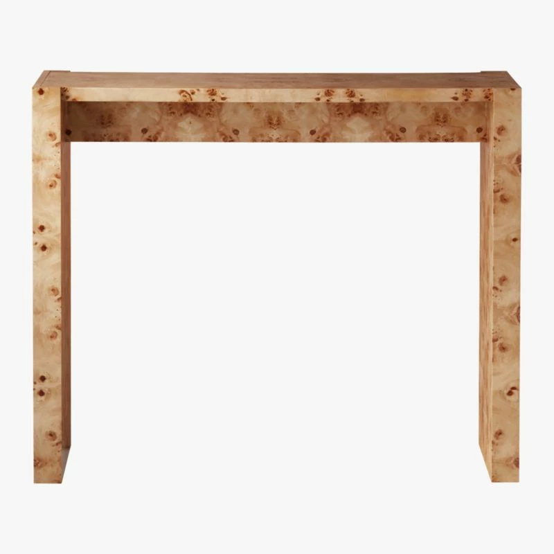Niche Neutral Burl Wood Console Table 34" - Modern Living Room Furniture - Image 3